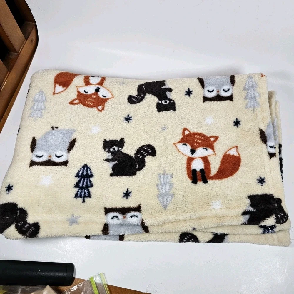 Parent's Choice Baby Blanket Woodland Fox Owl Squirrel Walmart Single Layer